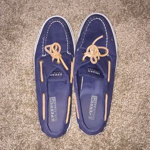 Navy blue sperry boat shoes